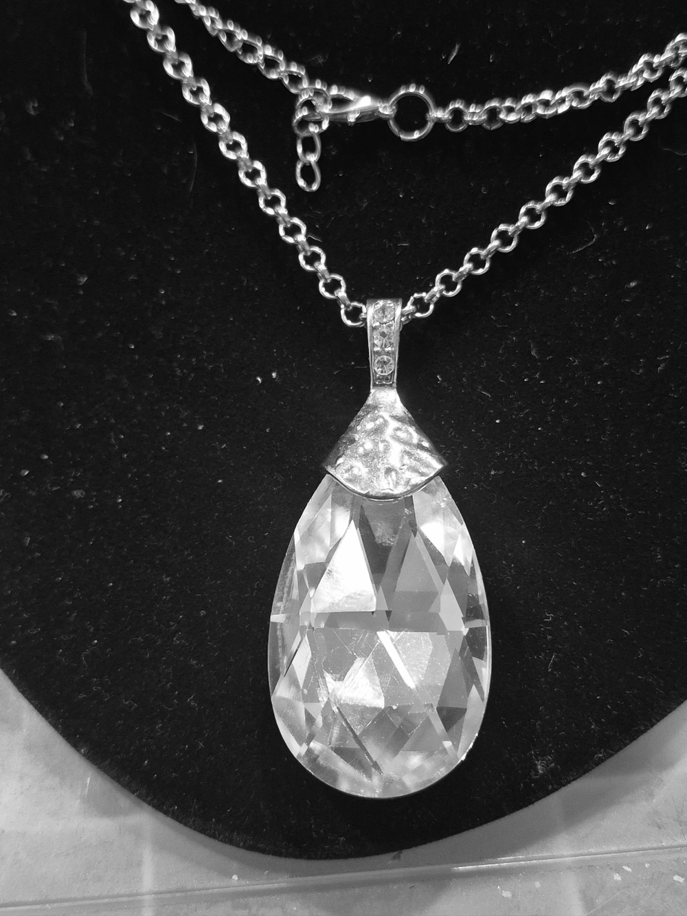 Faceted Large Pendant Necklace